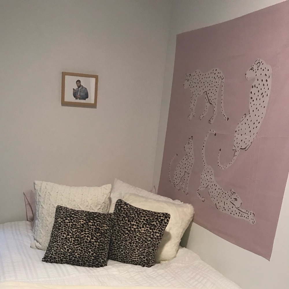 Pink wall tapestry